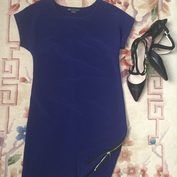 armani exchange blue dress